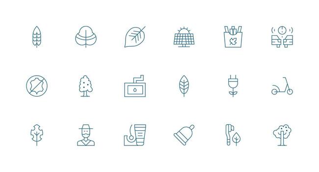 18 Minimal Line Vectors for Sustainable Theme Clean Set for Layout Prototypes