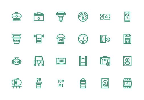 Capacity Design Icons featuring 24 in Thick Line Line Style Full Icon Library for UI Designers vector