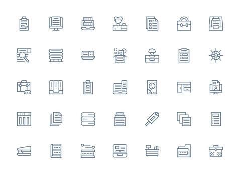 Files Icon Collection with 35 Regular Clean Line Designs Smart Icon Collection vector