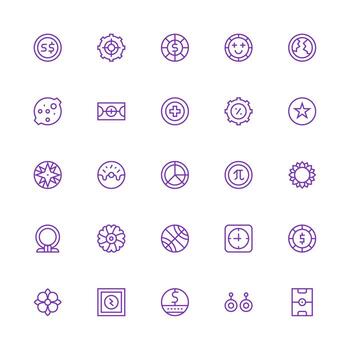 25 Icons for Circle in Medium Stroke Outline Format Smart Icon Collection vector