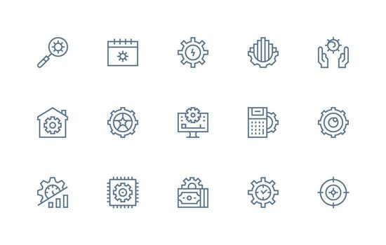 15 Regular Line Style Icons from Optimization Collection UI and UX Focused Icon Collection vector