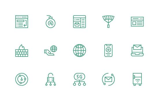 Internet including 15 Regular Line Illustrations Neatly Designed Icons for Web Platforms vector
