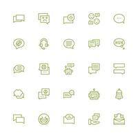 25 Chat Icons in Medium Stroke Outline Aesthetic Digital Product Icons for Fast Delivery vector