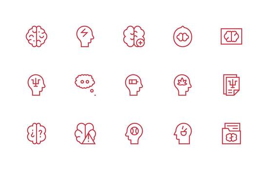 15 Regular Line Icons for Mental Graphics All-Purpose Icon Design Pack vector