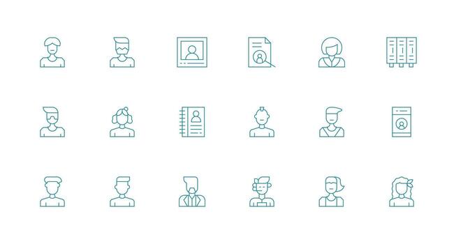Individual Visual Pack containing 18 Minimal Line Icons Scalable Icons for All Themes vector