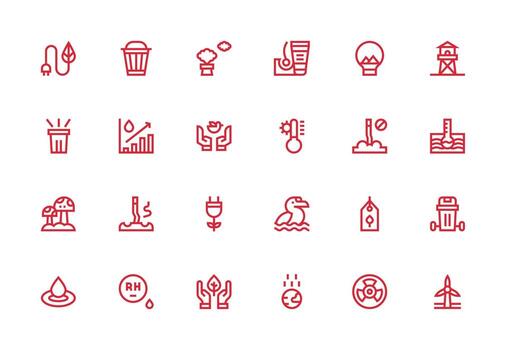Environmental featuring 24 Icons in Thick Line Line Design Flexible Icon System for Web Interfaces vector