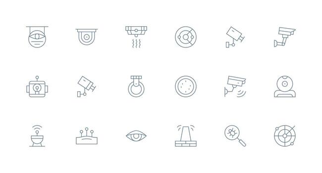 Detection including 18 Minimal Line Illustrations Reusable Icon Set vector
