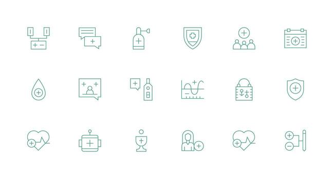 Minimal Line Style Plus Icons with 18 Vectors UI Icon Set