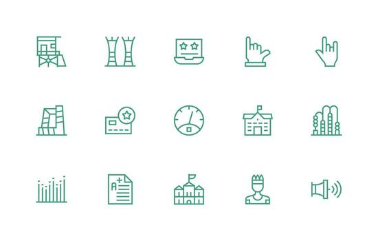 15 Icons for High in Regular Line Format Icon Pack for Various Themes vector