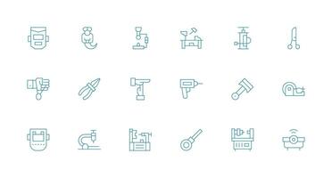 18 mínimo línea vectores para metalurgia tema digital producto íconos para rápido entrega