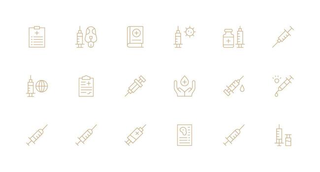 Minimal Line Icons from Immunization Set with 18 Vectors Editable Icon Collection