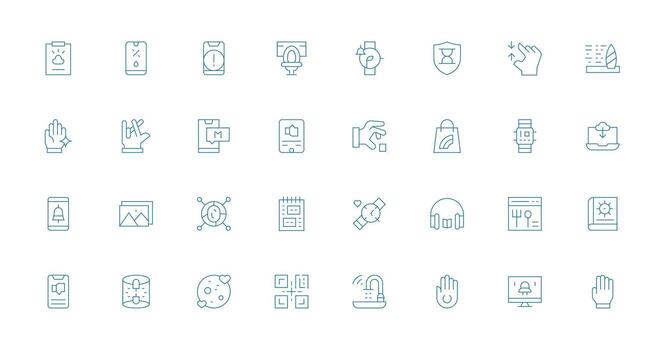 32 Thin Line Icons for App Graphics Line Icon Collection vector