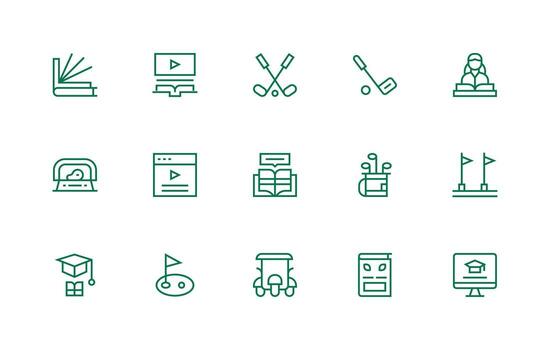 15 Regular Line Vectors for Course Theme App Icon Pack