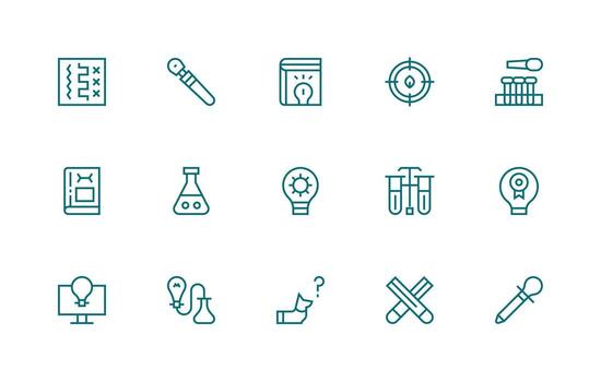 15 Regular Line Icons for Solution Graphics Lightweight Icon Series vector