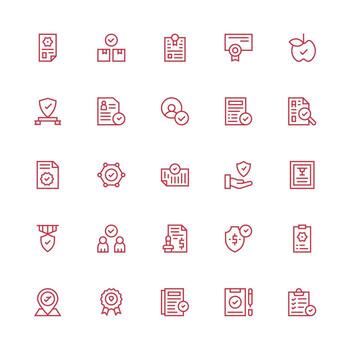 Medium Stroke Outline Style Validated Icons with 25 Vectors Clean Icon Set Icon Pack for UI Projects