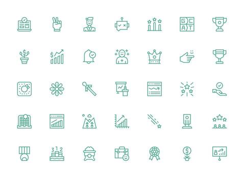 35 Regular Clean Line Designs for Success Icons Core Icon Collection for Daily Tasks vector