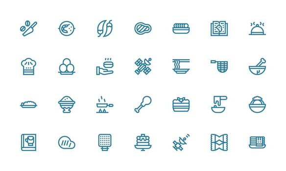 Bold Line Icons from Dish Set with 28 Vectors Web and App Icon Pack Collection