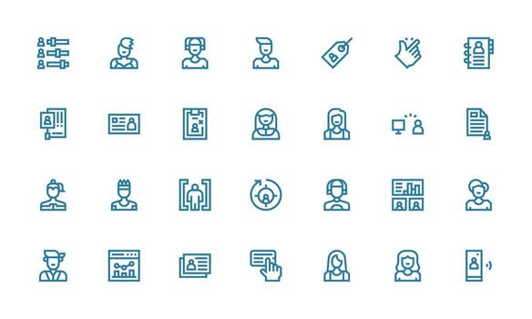 negrita línea íconos desde usuario conjunto con 28 vectores ligero icono serie