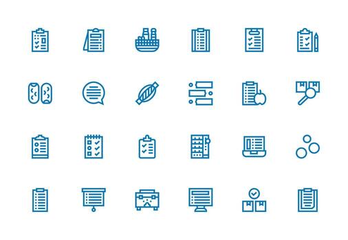 24 Thick Line Line Style Icons from Items Collection Icon Set for Web vector