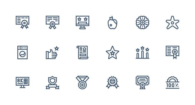 18 Strong Stroke Line Vectors for Quality Theme Clean Icon Collection for Web Use