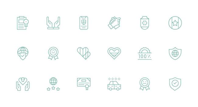 18 Minimal Line Designs for Trust Icons Clean Icon Set Icon Pack for UI Projects vector