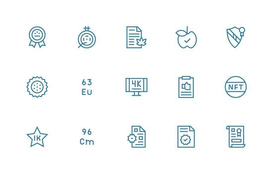 regular línea estilo estándar íconos con 15 vectores esencial icono conjunto para equipos