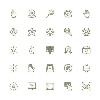 Medium Stroke Outline Style Highlight Icons with 25 Vectors Neatly Designed Icons for Web Platforms