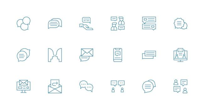 18 Minimal Line Icons for Reply Graphics Digital Product Icons for Fast Delivery vector