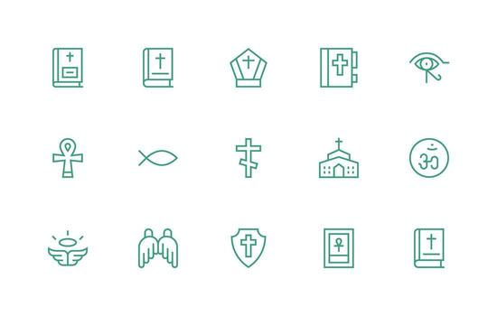 15 Regular Line Style Icons from Divine Collection Scalable Icons for Cross-Platform Interfaces vector