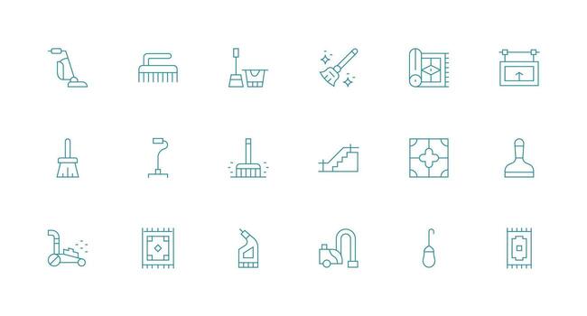 Minimal Line Style Floor Icons with 18 Vectors Theme-Based Icon Pack