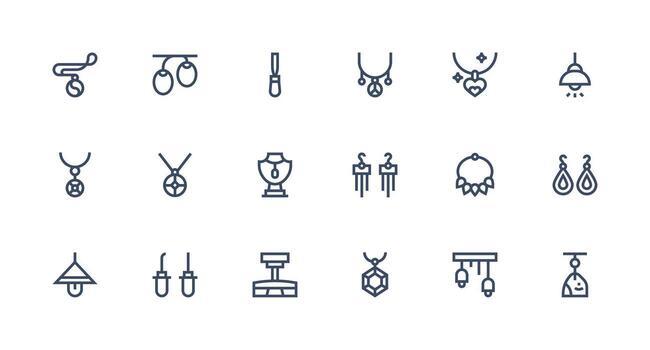 colgante diseño íconos presentando 18 en fuerte carrera línea estilo equilibrado icono conjunto para funcional diseño vector