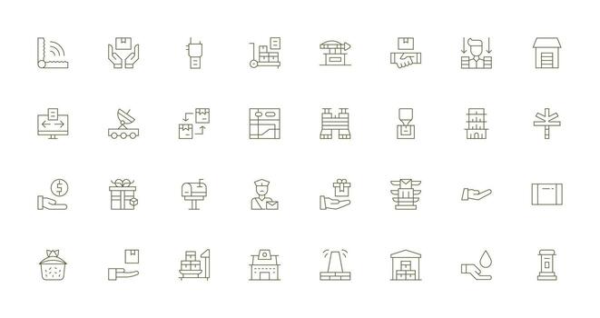 32 Thin Line Designs for Receiving Icons Complete Icon Bundle for Web Design vector
