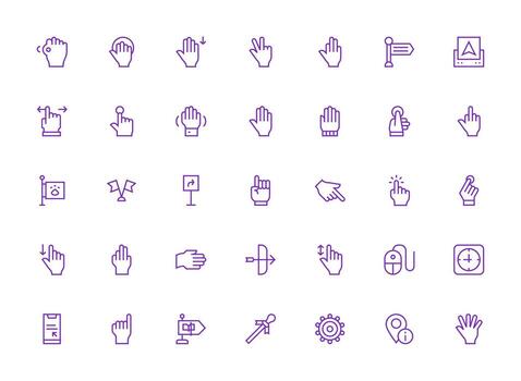 35 puntero íconos en regular limpiar línea estético icono conjunto para aplicaciones vector