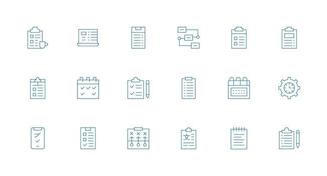 18 mínimo línea diseños para Tareas íconos escalable icono paquete vector