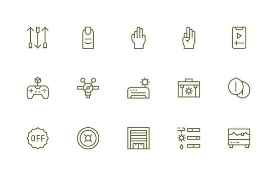15 regular línea diseños para controlar íconos interfaz íconos para diario utilizar vector