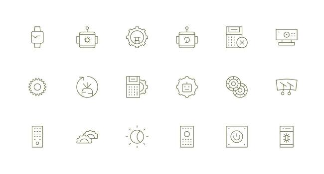 Function Set with 18 Minimal Line Icons Essential Icon Set for Teams vector