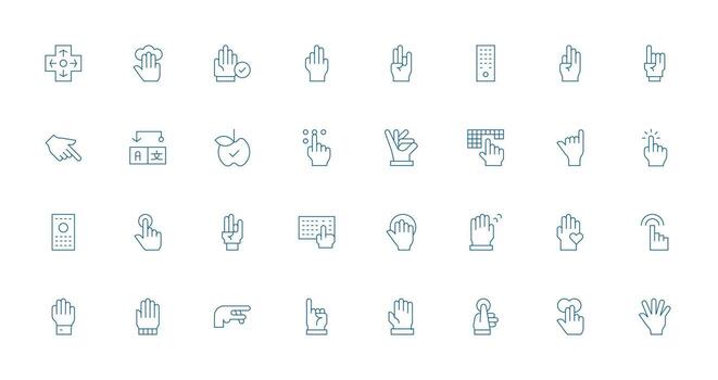 32 Seleccione íconos en Delgado línea estético personalizable icono serie para móvil pantallas vector