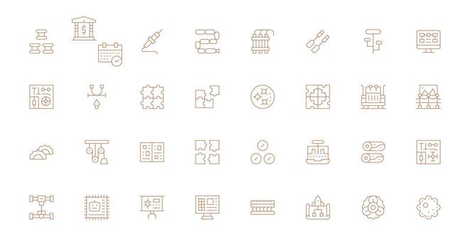 32 Delgado línea íconos para componentes gráficos web icono colección vector