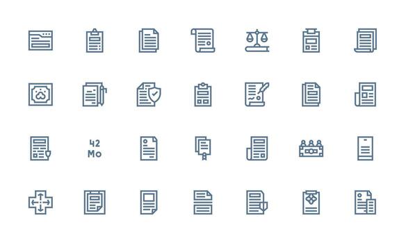 Contract Icon Collection with 28 Bold Line Designs Simplified Icon Pack for Visual Tools vector