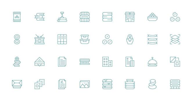 32 Delgado línea estilo íconos desde apilar colección pulcramente diseñado íconos para web plataformas vector