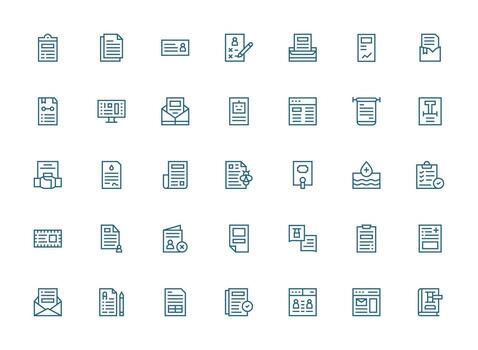 formar visual paquete conteniendo 35 regular limpiar línea íconos escalable íconos para multiplataforma interfaces vector