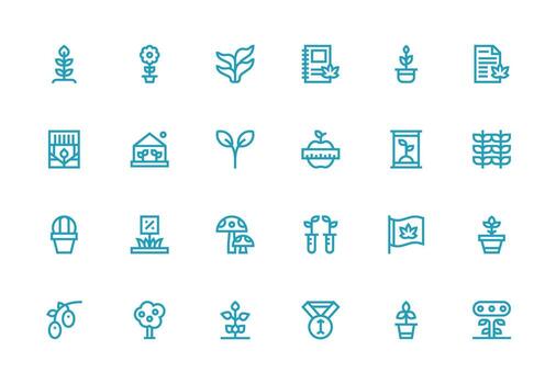 24 Icons for Growing in Thick Line Line Format Multi-Style Icons for Creative Projects vector