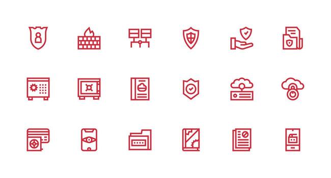 Strong Stroke Line Icons from Data Security Set with 18 Vectors Scalable Icons for Cross-Platform Interfaces