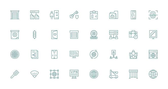 Thin Line Icons from Access Set with 32 Vectors Functional Icon Series