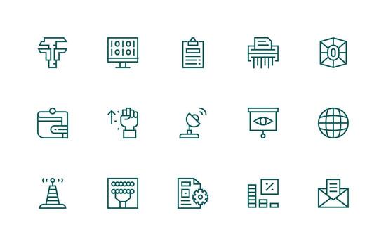 regular línea íconos desde datos conjunto con 15 vectores de múltiples fines icono conjunto