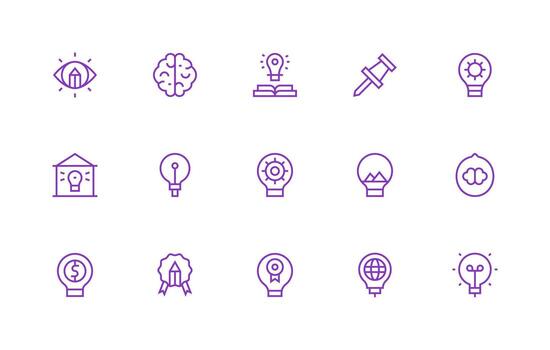 15 Regular Line Icons for Idea Graphics Quick Access Icons for UI Development vector