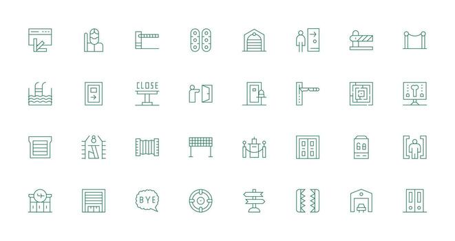 Delgado línea estilo salida íconos con 32 vectores completar icono conjunto para móvil aplicaciones