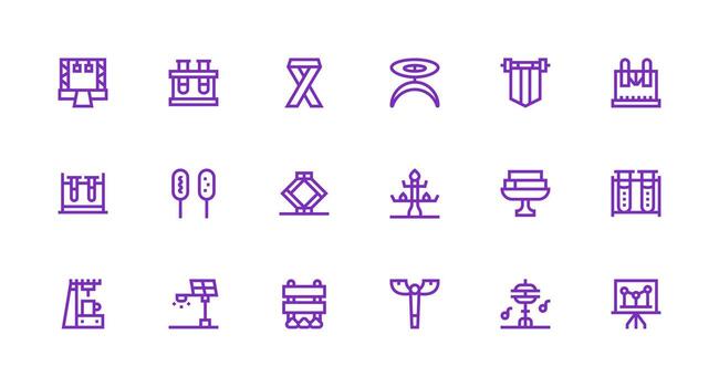 18 Icons for Stand in Strong Stroke Line Format High-Resolution Icons for Any Platform vector