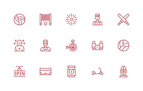 activo visual paquete conteniendo 15 regular línea íconos tablero icono serie vector