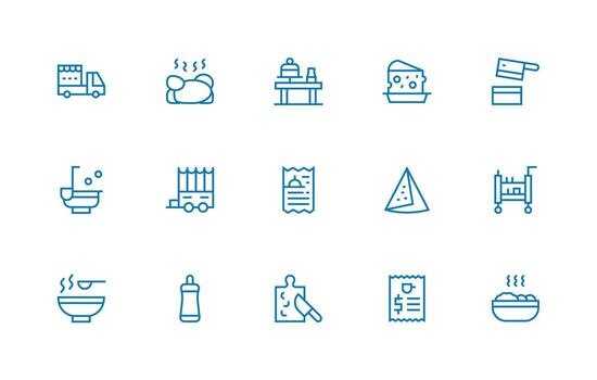 15 Foodservice Icons in Regular Line Aesthetic Minimal Icon Set for Interface Projects vector
